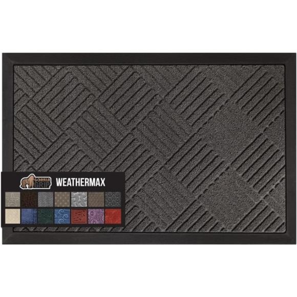 100% Waterproof All-Season WeatherMax Doormat, Durable Natural Rubber - Picture 1 of 7